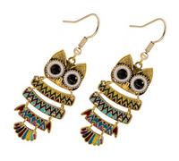 CTIRCHIU Boucles Oreilles Pendantes Chouette pour Femmes Bijoux Fantaisie Colorés Verre Résistant et Confortables pour Fêtes et Usage Quotidien