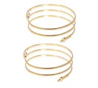 CTIRCHIU Bracelet Manchette Serpent Métallique Doré Réglable Femme Style Punk Accessoire Costume Bal Masqué Carnaval 2 Pièces Ajustable Bras