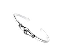 CTIRCHIU Bracelet Vintage Femme Ouvert Argent Plaqué Motif Poignées de Main Créatif Élégant pour Cadeau et Quotidien
