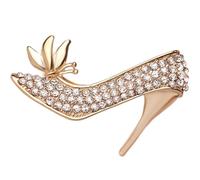 CTIRCHIU Broche Haute Talons en Alliage et Cristaux Dorés, Épingle Décorative Élégante pour Femmes, Accessoire Mode Scintillant pour Occasions Spéciales