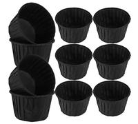 CTIRCHIU Caissettes à Cupcake 60pcs Antiadhésives et Résistantes la Cuisson en Papier Noir pour Muffins et Desserts Chocolatés, Conçues pour Fêtes de Noël et Engagements