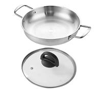 CTIRCHIU Casserole à Nouilles Coréenne en Acier Inoxydable avec Couvercle et Double Poignée, Polyvalente et Facile à Verser Cuisine Maison et Électroménager