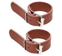 CTIRCHIU Ceinture de Panier Amovible en PU et Alliage D'aluminium pour Vélo Sangles Réglables Trous, Installation Solide, Accessoire Pratique 1 Paire Marron pour Décoration de Vélo
