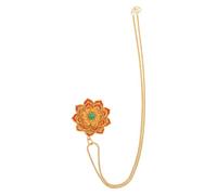 CTIRCHIU Collier de Mariage Vintage en Laiton Or Pendentif Fleur de Nénuphar Émaillé, Style Rétro Ethnique Élégant, Fêtes Port Quotidien