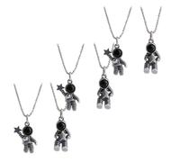 CTIRCHIU Collier Noir Acier Haute Léger Inoxydable Résistance et pour Pendentif en Astronaute Créatif Petits Présents Fête des Mères, 6 Pièces Couple