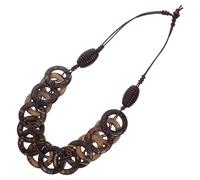CTIRCHIU Collier Ras du Cou Bohème en Perles Naturelles d’Écorce de Noix Style Vintage Ethnique Marron Fait Main Collier de Surfeur pour Femmes Accessoire D’Été Plage et Fête Bijou de