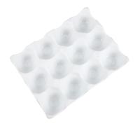CTIRCHIU Coquetier Céramique Blanc Stable et Facile à Utiliser Design à Rainures, Plateau à Œufs Maison pour Barbecue et Voyage sur Route