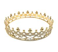 CTIRCHIU Couronne de Fête Ronde en Alliage avec Cristaux, Accessoire Élégant et Confortable pour Anniversaire, Mariages à Thème et Événements Costumés