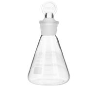 CTIRCHIU Fiole Bouchon Hermétique 150ml en Verre Étanchéité et Prévention des Éclaboussures Erlenmeyer pour Laboratoire Scolaire et Cours de Chimie
