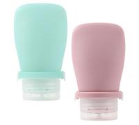 CTIRCHIU Flacons de Voyage en Silicone 2 Pièces 60 Ml Étanches pour Lotion Mains et Corps, Bouteilles Portables Pratiques pour Articles Ménagers en Déplacement