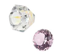 CTIRCHIU Gobelet Mélangeur Cristal Translucide avec Couvercle Format Hexagonal pour Nail Art Professionnel Manucure et Mélange de Poudres Ongulaires Rose Pâle