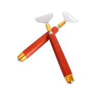 CTIRCHIU Gratte-dos en Acier Inoxydable Manche en Bois, Flexible et Extensible, 2pcs, Massage Acupoint pour Atteindre les Zones Difficiles D'accès