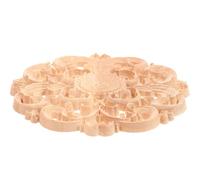 CTIRCHIU Incrustation Ronde en Bois Sculpté Décorative pour Decoration Meuble, Applique Naturelle Facile à Peindre, pour Portes et Meubles Élégants