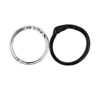 CTIRCHIU Lot de 2 Bagues D'amour Ange et Diable en Alliage de Zinc, Ouvert Réglable pour Couples, Bagues Assorties Noires et Argentées, Bijoux Chics Saint-valentin et Usage Quotidien