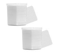 CTIRCHIU Lot de 2 Boîtes de 400 Tampons en Coton pour Nettoyage Profond des Flacons de Colle à Cils, Coton Démaquillant Blanc en Fibre Chimique, Forme Simple pour Soins des Cils