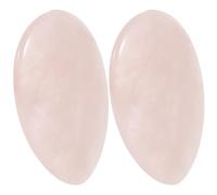 CTIRCHIU Lot de 2 Pierres Naturelles de Massage pour Pouce en Cristal de Quartz Rose, Ovales et Portables, Outil de Soulagement de L’anxiété pour Relaxation et Bien-domicile