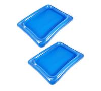 CTIRCHIU Lot de 2 Plateaux Gonflables en PVC Bleu Grande Capacité pour Bar à Glace Flottant, Présentoir de Nourriture et Boissons pour Fête à la Piscine