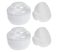 CTIRCHIU Lot de 2 Sets de Sets de Boîtes à Poudre pour Garçon et Filles avec Houppette, en Acrylique Peluche et Pp, Facile à Sécher avec Poignée, pour Usage Après le Bain la Maison