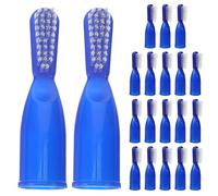 CTIRCHIU Lot de 20 Mini Brosses à Dents de Prison Bleu Demi-Doigt Compactes et Portables pour Nettoyage Dentaire Quotidien et Hygiène Bucco-Dentaire en Milieu