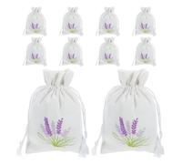 CTIRCHIU Lot de 20 Sachets Parfumés en Coton Blanc avec Cordon de Serrage, Paquet Élégants Brodés pour Lavande, pour Mariage et Loisirs Créatifs