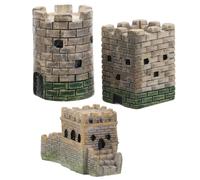 CTIRCHIU Lot de 3 Miniatures en Résine de Châteaux pour Décoration de Table à Sable, Modèle de Casemate Solide et Décor Architectural Européen Authentique, pour Maquettes et Exposition