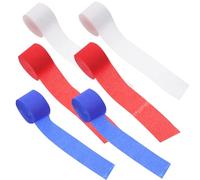 CTIRCHIU Lot de 6 Rouleaux de Papier Crépon Blanc et Rouge, Pliable et Peinturable, pour Décoration Fête et Kit D'artisanat Créatif