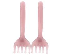 CTIRCHIU Masseur de Crâne Manuel 2pcs en Résine Rose Peigne Gua Sha Tête Doux et Lisse Design Ergonomique Compact pour Routine Bien-être Quotidienne et Voyage