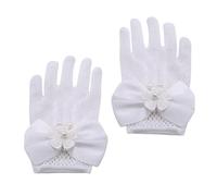 CTIRCHIU Moufles Blanches Garçon Et Filles Décoratives à Doigts Séparés En Dentelle Avec Nœud Décoratif Pour Filles Habillées Jupe Mariage Et Fêtes Légers Et Confortables