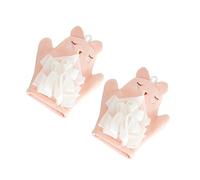 CTIRCHIU Moufles Exfoliants Doux pour Bébé 2 Pièces Taille Unique en Tissu Élastique Rose Clair pour Bain et Bain Exfoliation Corps Peau Sensible