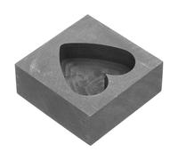 CTIRCHIU Moule Graphite de Cœur Noir Coulée de Métaux Précieux Or et Argenté, Stabilité Thermique Temps de Fusion, Fonte de Métaux