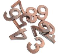 CTIRCHIU Numéros de Maison Auto-Adhésifs en ABS Chiffres 0-9 en Lot de 10 Pièces 5 CM Couleur Cuivre Ancien pour Porte Boîte aux Lettres et Adresse Extérieure Style Vintage et