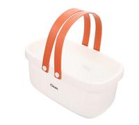 CTIRCHIU Panier de Portable Blanc Grand Format avec Poignées Silicone pour Rangement de Produits de Toilette et Accessoires de Salle de Bain Panier à Linge Léger et Aéré pour Dortoir et