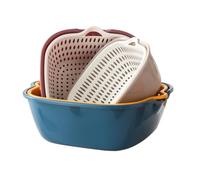 CTIRCHIU Passoire D'évier Double Couche 6pcs en Pp Cuisine, Panier Égouttoir à Légumes et Fruits Design Creux Drainage Rapide et Rangement Pratique