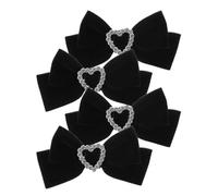 CTIRCHIU Pinces à Cheveux Nœud Mignon en Velours Noir Lot de 2 Paires Robustes et Bien Fixées pour Petite Fille pour Mariage et Séance Photo