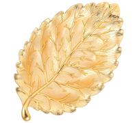 CTIRCHIU Plateau de Rangement de Feuille en Alliage Doré Moyen, pour Collations et Bijoux, Usage Polyvalent Intérieur Maison, Design Nordique Moderne