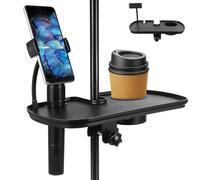 CTIRCHIU Plateau pour Pied de Micro de Table en Abs Noir Étagère à Pince, Accessoires Pratiques pour Live Streaming et Discours, Support Robuste et Léger