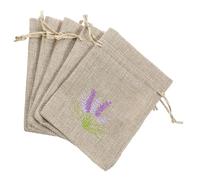 CTIRCHIU Sachets Vides en Lin Imitation Beige Lot de 5 Pièces 10x14 Cm Cordon, Matériau Respirant et Rechargeable pour Fleurs Séchées et Présents