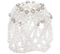 CTIRCHIU Snood à Perles Élastique en Crochet Blanc pour Filets à Chignon Pratiques et Attractifs Performances de Gymnastique et Danse