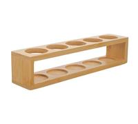 CTIRCHIU Support Beige pour D'huiles Essentielles en Bambou Flacons 5 Trous, Lisse sans Bavure, Organiseur Pratique pour Rangement de Parfums
