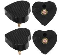 CTIRCHIU Talonnettes pour Chaussures à Talons Hauts en Pvc Noir, Robustes et Résistantes à L'usure, 2 Paires Embouts de Cœur pour Réparation et Protection du Talon