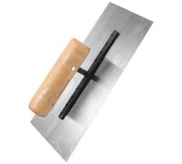 CTIRCHIU Truelle de Plâtrage Acier avec Manche Bois Outil Multi-usage pour Enduit Lissage et Ragréage Murs Truelle Drywall Résistante et Maniable