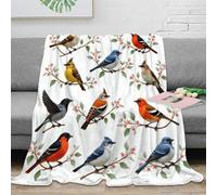 CTJQHVKZ 3D Imprimé Birds Collection Couverture Moelleuse Microfibre Literie Colorful Avian Art Couverture Lavable en Machine pour Étudiants Jeunes Adultes 80×90inch(200x230cm)