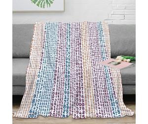 CTJQHVKZ 3D Imprimé Code Patterns Plaid de Salon Microfibre Doux Abstrait Tech Jeté de Lit Anti-Bouloche pour Colocataires Jeunes Gammers 40x50inch(100x130cm)