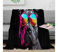 CTJQHVKZ 3D Imprimé Cool Chien Art Jeté de Lit Microfibre Chaud Stylized Pop Art Design Plaid de Salon Légère Lavable en Machine pour Voyageurs Familles Invités 80×90inch(200x230cm)