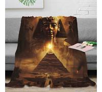 CTJQHVKZ 3D Imprimé Egypt scène Plaid de Voyage Microfibre Chaud Mystical Pyramid Jeté de Canapé Cadeau Emménagement pour Propriétaires 50x60inch(127x152cm)