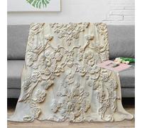 CTJQHVKZ 3D Imprimé Floral Embroidery Couverture Polaire Microfibre Literie Vintage Lace Design Jeté de Lit Antistatique Toutes Saisons pour Foyers Jeunes Invités 80×90inch(200x230cm)