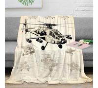 CTJQHVKZ 3D Imprimé Helicopter Blueprint Plaid de Voyage Microfibre Literie Technical Drawing Jeté de Salon Inaltérable pour Colocataires Jeunes Adultes 50x60inch(127x152cm)