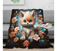 CTJQHVKZ 3D Imprimé Mignon Fox Baby Plaid de Voyage Microfibre Compact Dessin animé Animal Illustration Jeté de Canapé Inaltérable pour Étudiants Jeunes Voyageurs 80×90inch(200x230cm)