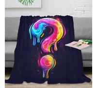 CTJQHVKZ 3D Imprimé Question Mark Art Jeté de Canapé Microfibre Chaud Vif Liquid Couverture Cadeau Mariage pour Jeunes Mariés Couples 80×90inch(200x230cm)