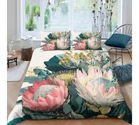 CTJQHVKZ Microfibre Douce Protée Fleurie Drap-Housse imprimé 3D Housse de Matelas Décoration Chambre Cadeau Maison Appartement Single（135x200cm）